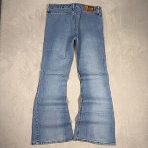 Y2K Womens l.e.i. Low Rise Flare Leg Denim Jeans Light Wash Size 13
